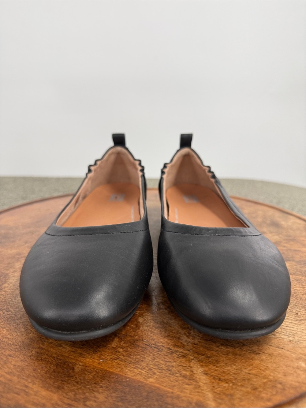 FitFlop Shoes Wm 8 Black Leather Ballet Flats Slip On Comfort Allegro - Picture 2 of 13